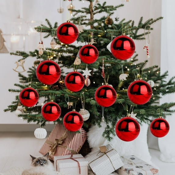 Tyidzon 6PCS Christmas Ball Ornaments Christmas Tree Decorations for Wedding Party Holiday Decorations 1.5 Inch