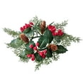 thumbnail image 1 of Tyidzon Christmas Candle Rings Wreaths, Pine and Berry Small Wreath Decorative Candle Rings, Table Centerpiece Decor, Small Christmas Wreath Candle Rings, 1 of 6