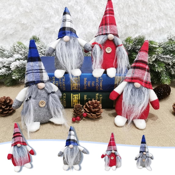 Tyidzon Christmas Gnome Santa Plush Doll, Nordic Standing Ornament for Christmas Tree Decorations, Festive Cloth Gnome Decor Holiday Gift