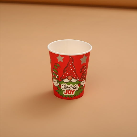 Tyidzon Christmas Paper Cups, Disposable Cups with 9 Designs Including Santa Claus, Christmas Trees, Etc. for Christmas Dinner Holiday Party Supplies 16 Pack
