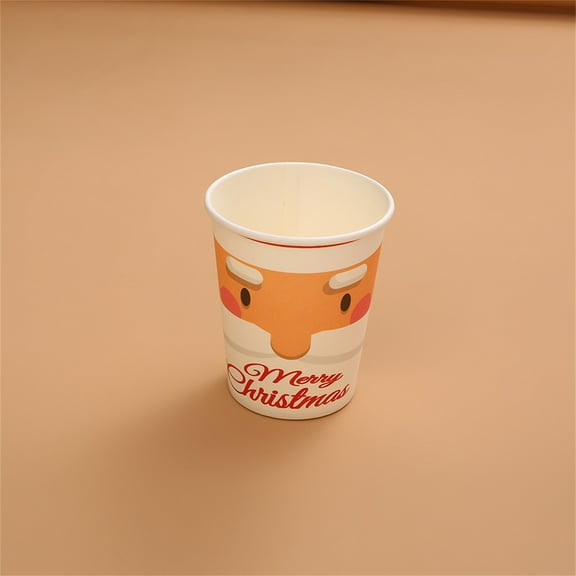 Tyidzon Christmas Paper Cups, Disposable Cups with 9 Designs Including Santa Claus, Christmas Trees, Etc. for Christmas Dinner Holiday Party Supplies 16 Pack
