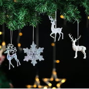 Tyidzon Christmas Reindeer Ornament, Christmas Tree Decorations Deer Hanging Ornaments for Car Backpack Home Holiday Party Decorations