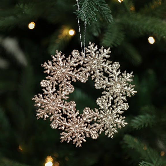 Tyidzon Christmas Snowflake Ornaments, Christmas Tree Decorations Snowflake New Year Christmas Gifts for Home Holiday Party Indoor Winter Wonderland Decor