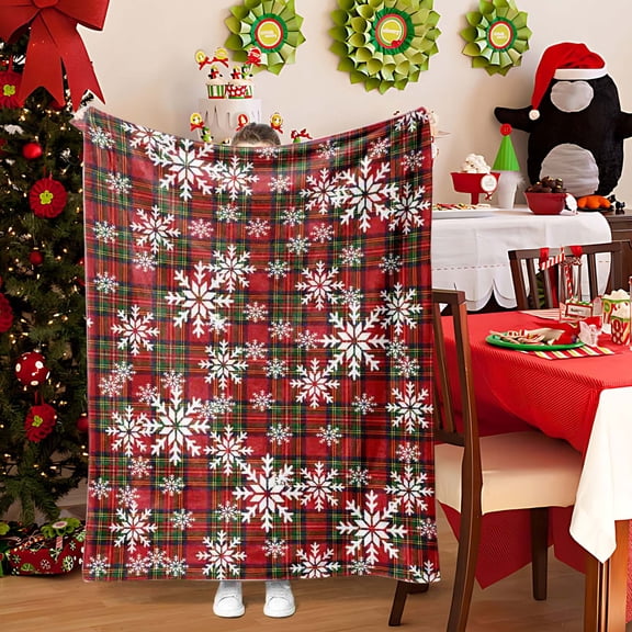 Tyidzon Christmas Throw Blanket for Couch & Bed, Soft and Cozy Warm Plush Fluffy Blanket Christmas Gift for Women Men Holiday Theme Home Decor