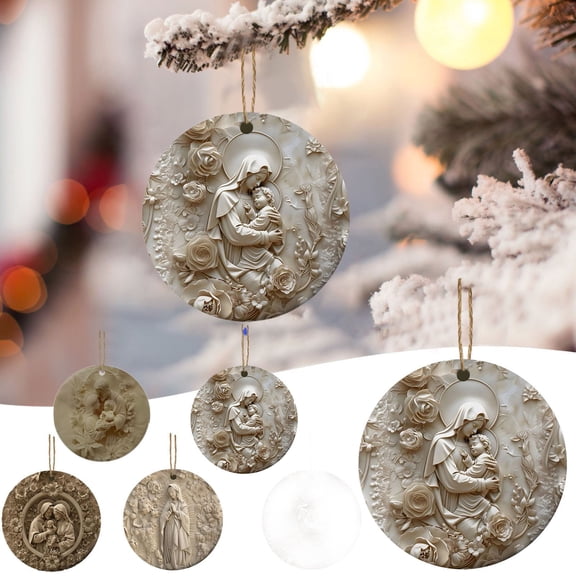 Tyidzon Christmas Tree Decorations Nativity Scene Ornaments, Unique Birth of Jesus Decor Gifts, Nativity Christmas Ornaments for Christian, Family