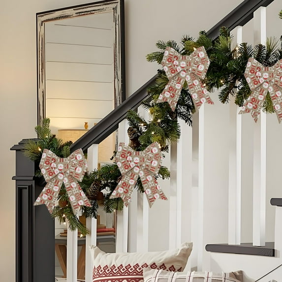 Tyidzon Christmas Wreath Bow for Christmas Tree, 12 Inch Bows Wreaths for Front Door for Xmas Wreaths Garland Gift Wrapping Wedding Decor