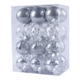 thumbnail image 1 of Tyidzon Clear Christmas Ball Ornaments, 24Pc Silver Christmas Ornaments Set for Christmas Tree, Shatterproof Hanging Xmas Tree Balls Decorations for Wedding Party Decor, 1 of 4