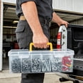 thumbnail image 1 of Tyidzon Clear Tool Organizer Storage Bins - 6 Small 1 Large Plastic Boxes with Handle, Stackable Interlocking with Removable Dividers for Nuts Bolts Screws Wrenches, Garage Workshop, 1 of 8