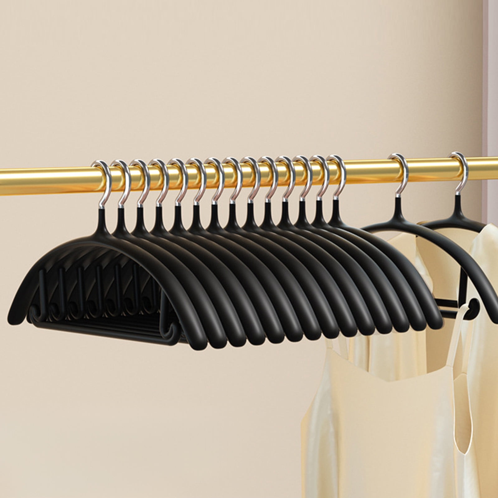 Tyidzon Clothes Hangers 10 Pack, Non Slip Metal Sweater Clothes Hangers No Shoulder Bump 16 Inch Heavy Duty Durable Coat Hanger for Closet, Suit, Dress, Jacket, Pant, Shirt
