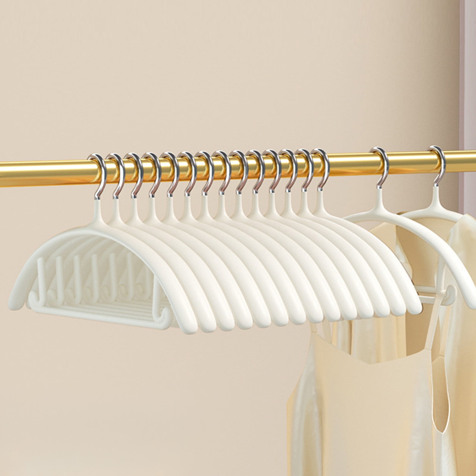 Tyidzon Clothes Hangers 10 Pack, Non Slip Metal Sweater Clothes Hangers No Shoulder Bump 16 Inch Heavy Duty Durable Coat Hanger for Closet, Suit, Dress, Jacket, Pant, Shirt