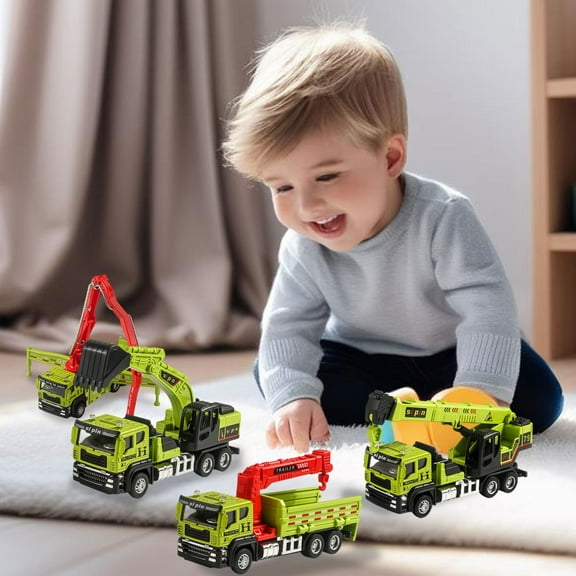 Tyidzon Construction Toys Trucks Crane for Kids, Construction Toys Cars, Excavator and Crane Trucks Construction Playset for Toddlers Ages 3-6 Christmas Gifts