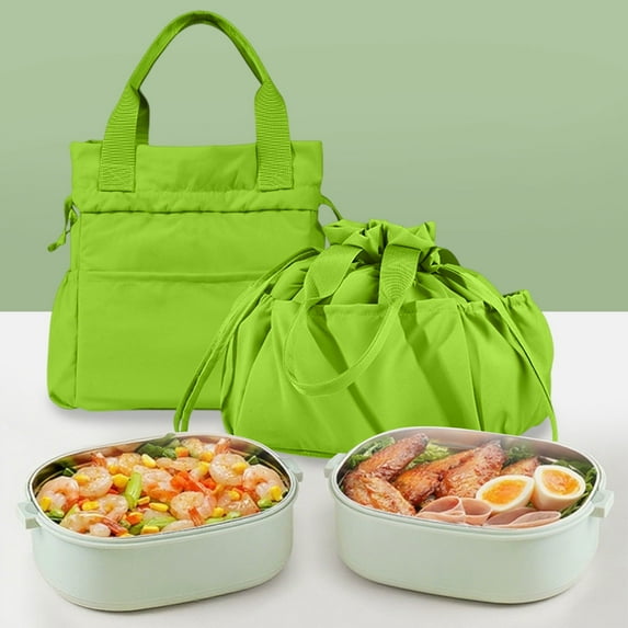 Tyidzon Drawstring Insulated Lunch Box for Women, Reusable Lunch Bag for Men Women, Large Capacity Leakproof & Stain-Resistant Lunch Box for Work, Office, Picnic