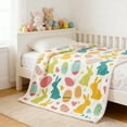 thumbnail image 1 of Tyidzon Easter Blanket Spring Bunny Rabbit Eggs Soft Flannel Colorful Decorative Throw Blanket for Easter Home Couch Sofa Bed Room Holiday Gift, 30 X 39 Inch, 1 of 6