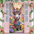 thumbnail image 1 of Tyidzon Easter Door Cover Banner, Colorful Bunny Egg Wreath Themed Porch Sign, Large Front Door Wall Backdrop for Indoor Outdoor Spring Party Decorations and Photo Booth Props, 71 x 35 inch, 1 of 6