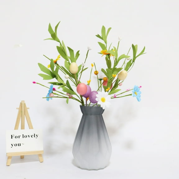 Tyidzon Easter Flowers Artificial Easter Picks, Easter Eggs Stems for Home Table, Artificial Flowers Arrangement, Easter Table Decor