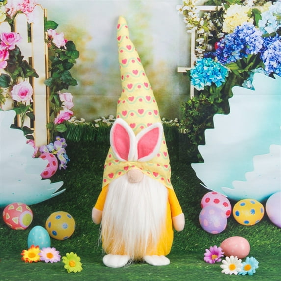Tyidzon Easter Gnomes Decorations, Easter Bunny Figurines, Bunny Gnomes Plush Gifts, Spring Holiday Ornament Bunny Decor for Spring Holiday Party Gift