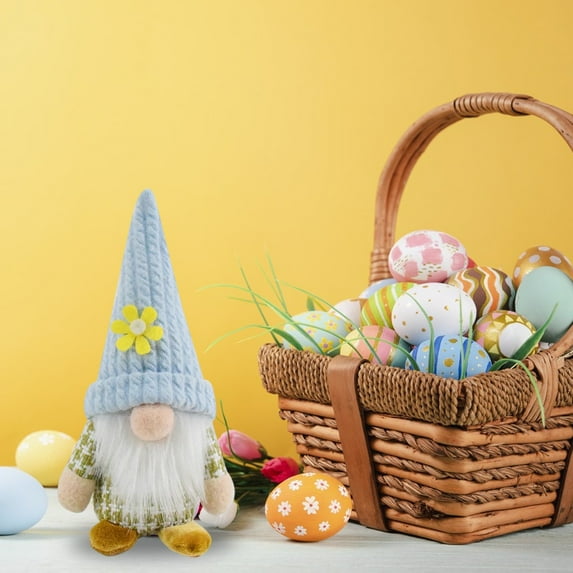 Tyidzon Easter Gnomes Decorations, Easter Bunny Figurines, Bunny Gnomes Plush Gifts, Spring Holiday Ornament Bunny Decor for Spring Holiday Party Gift