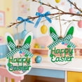 thumbnail image 1 of Tyidzon Easter Wooden Bunny Ornaments, Rabbit Wreath Shaped Hanging Decor for Farmhouse Wall Tree Decor, Pastel Colors Rustic Home Easter Decoration, Green, 1 of 6