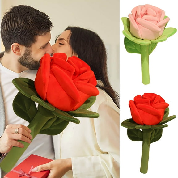 Tyidzon Extra-Large Rose Plush Flowers, 10x16" Giant Fabric Fake Roses Artificial Roses Plush Figure Toys for Valentines Day/ Mother's Day/Girl Girlfriend Wife Mother Birtday Gifts