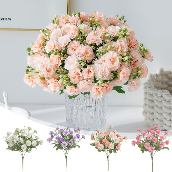 Tyidzon Fake Flowers Beautiful Silk Faux Flowers Spring Artificial Flowers Table Centerpieces Arrangements for Home Office Kitchen Wedding Party Decor, Rose Gold