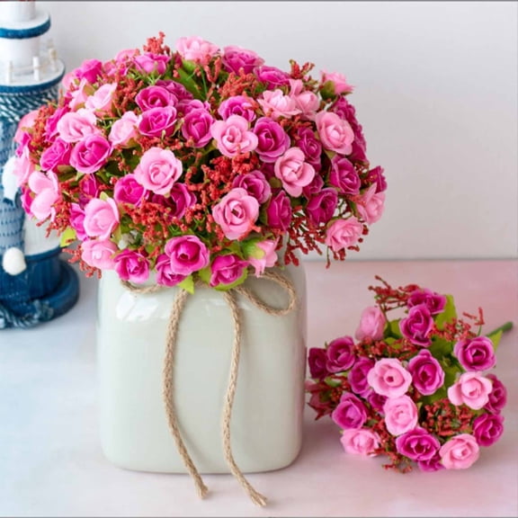 Tyidzon Fake Flowers for Outdoor Decoration, No Fade Look Real for Home Outside Garden Balcony Yard Porch Realistic Indoor Decor