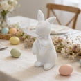 thumbnail image 1 of Tyidzon Flocked Bunny Easter Decorations with Bow Ties, Rabbit Figurines for Easter Centerpieces, Spring Home Tabletop Shelf Decor & Seasonal Gift, 1 of 6