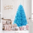 thumbnail image 1 of Tyidzon Flocked Christmas Tree, 6.9ft Hinged Artificial Christmas Tree with Full Branches, All-Blue Needles, Stable Metal Stand Easy Assembly Pine Trees for Home Holiday Party Decoration, 1 of 7