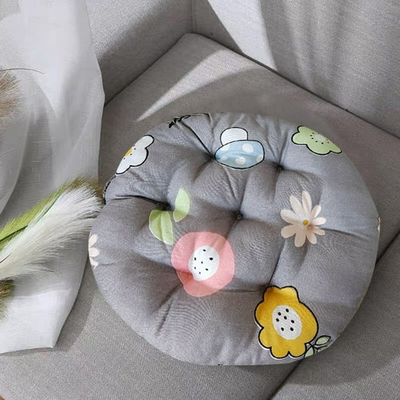 Tyidzon Floor Cushion Pillow, 17 Inch Round Pillows Seating for Adults, Floor Cushions for Living Room Tatami - Gray