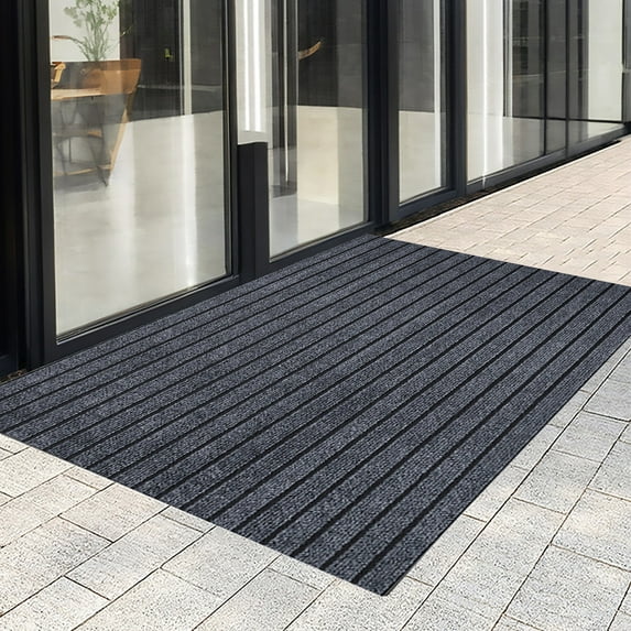 Tyidzon Front Door Mat Indoor Outdoor Entrance, Waterproof All-Season, All-Weather Doormat, Fade Resistants, Easy Clean Patio Porch Entryway Mat, 23X15 Inch, Black