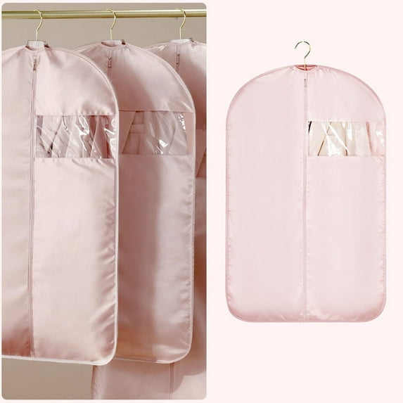 Tyidzon Garment Bags for Hanging Clothes Pink Garment Covers, Garment Bag for Hanging Clothes Shirts, Coats, Dresses, M