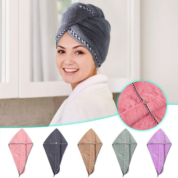 Tyidzon Hair Towel Wrap for Women - Soft Absorbent Quick Dry Shower Cap for Long and Short Hairs, Turbans for Women, Wet and Curly Hair Wrap Towels