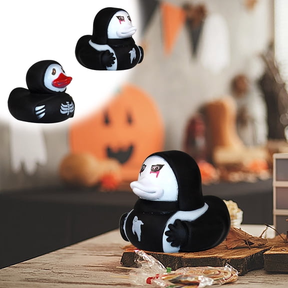 Tyidzon Halloween Horror Ducks Ghost Face Decor, Unique Collection of Home Desk Ducks Figure Gift for Boy Girl