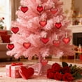 thumbnail image 1 of Tyidzon Heart Ornaments Valentines Day Decorations, 12PCS Red Glitter Heart Shaped Baubles for Valentine's Day Anniversary Wedding Tree Hanging Decor, 1 of 9