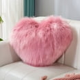 thumbnail image 1 of Tyidzon Heart Pillow Pink Throw Pillows Decorative Pillows for Bed Couch Cute Faux Rabbit Fur Small Pillow for Women Valentine Anniversary Fall Christmas Home Decor, 1 of 6