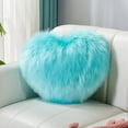 thumbnail image 1 of Tyidzon Heart Pillow Sky Blue Throw Pillows Decorative Pillows for Bed Couch Cute Faux Rabbit Fur Small Pillow for Women Valentine Anniversary Fall Christmas Home Decor, 1 of 6