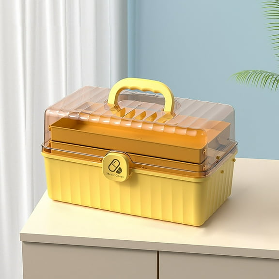 Tyidzon Home First Aid Kit 3-Tier Portable Pill Organizer Large Capacity Storage Box Family Emergency Kit Small Pill Box