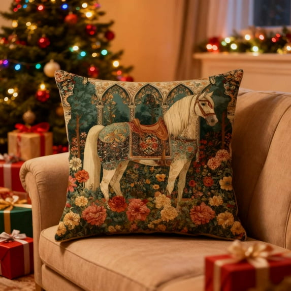 Tyidzon Horse Pillow Cover 18x18 Inch, Farmhouse Western Decorative Pillow Cover, Throw Cushion Pillowcase for Sofa Couch