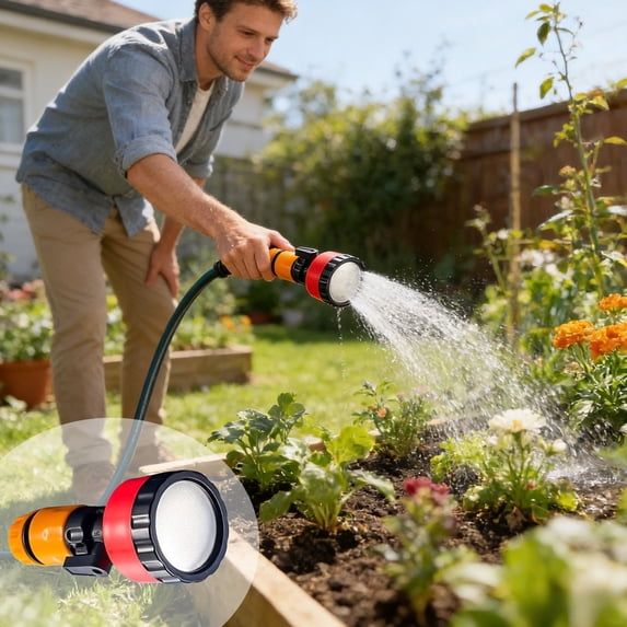 Tyidzon Hose Nozzle, Plastic Water Spray Nozzle with Adjustable Patterns, Garden Tools for Watering Plants, Lawn & Garden, Washing Cars, Cleaning, Showering Pets & Outdoor Fun