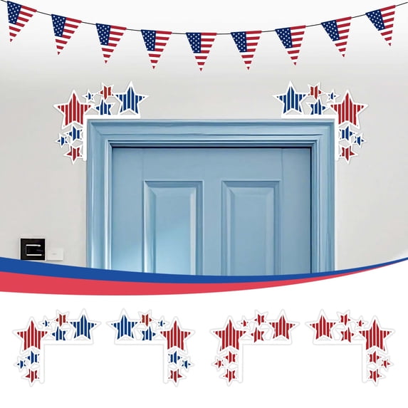 Tyidzon Independence Day Door Corner Decor, Patriotic Wooden Celebration Sign for Door Corner 4th of July Decorations for Independence Day Party Home Decor