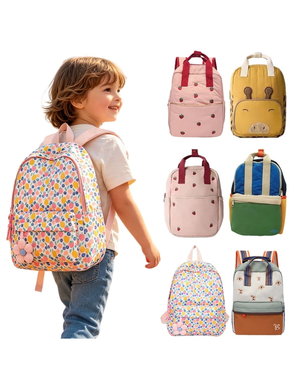 Kids Backpack, Toddler Backpack for Girls Boys Preschool Kindergarten with Adjustable Padded Straps for Camping, Short Trip