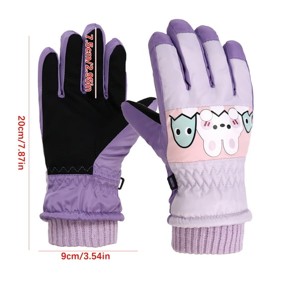 Tyidzon Kids Ski Snow Gloves, Winter Windproof Waterproof Thermal Gloves for Boys & Girls, Fits Youth Winter Sports, Skiing, Snowboard