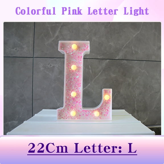 Tyidzon LED Marquee Letter Lights Colorful Pink Light Up Letter Light Decoration Gift Letters for Wall Decor High School College Table Centerpieces Decor Party Supplies, L