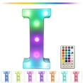 thumbnail image 1 of Tyidzon Light up Colorful LED Marquee Letter Lights, Changing Alphabet Letters Sign With Remote Timer for Night Light Girls Bedroom Wedding Birthday Party Lamp Christmas Home Bar Decor Colorful I, 1 of 8