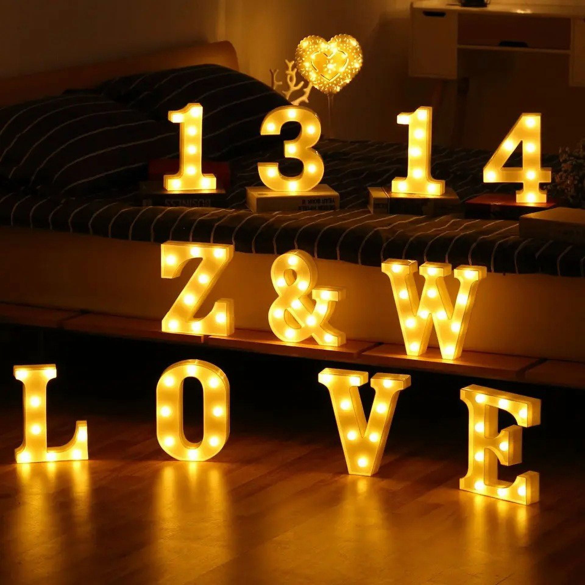 Tyidzon Light up Letters,LED Lights Marquee Letters Sign, Engagement Party Decorations Letter Lights Sign for Night Light Wedding Birthday Party Home Bar Christmas Decorations (E)