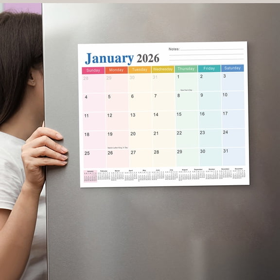 Tyidzon Magnetic Calendar for Refrigerator 2026-2027, 12x10" 18 Month Runs Monthly Fridge Calendar Magnet from Jan 2026 to Jun 2027 for Home School Office