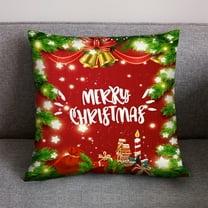 Tyidzon Merry Christmas Pillow Covers 17.7X17.7 Inch Christmas Decorations Christmas Tree Christmas Balls Winter Holiday Decor Throw Cushion Case for Home Couch