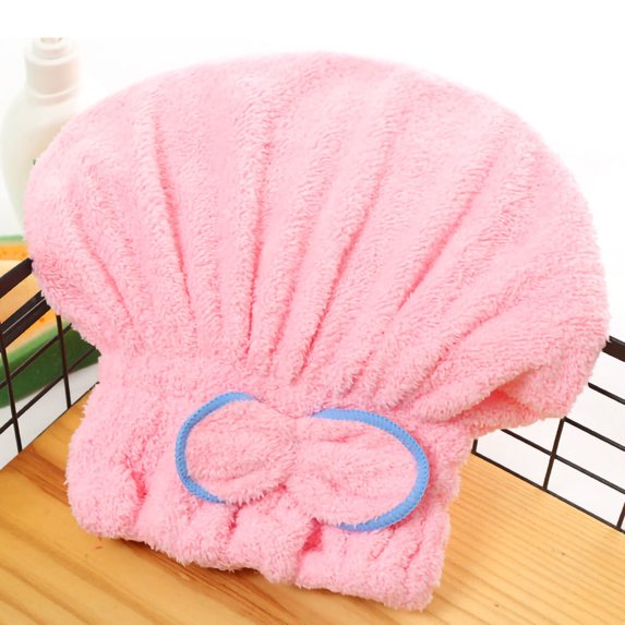 Tyidzon Microfiber Hair Towel Cap with Bow, Absorbent Quick Dry Turban for Women, Soft Shower Wrap for Curly Long Hair, Bathroom Gym Travel Essentials