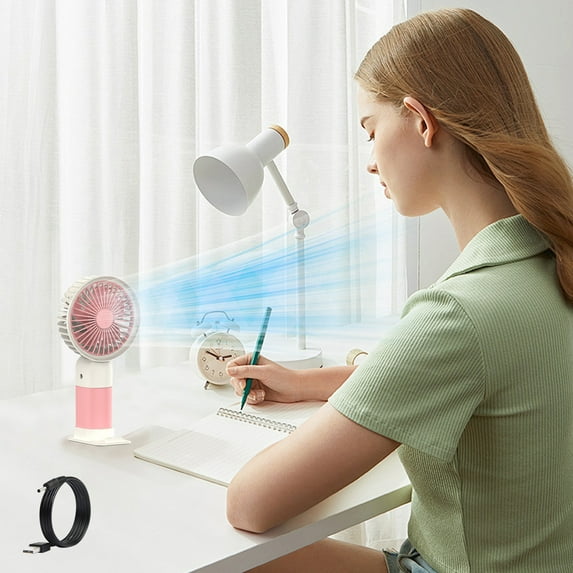 Tyidzon Mini Fan Handheld Summer Portable Handheld Fan USB Rechargeable Battery, Lightweight Fan for Women Men Indoor Outdoor Travel, Pink