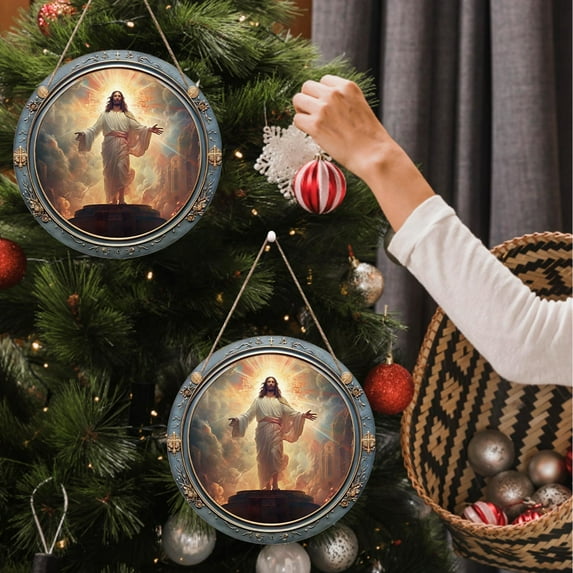 Tyidzon Nativity Scene Ornaments for Christmas Tree - Flat Nativity Christmas Ornaments Indoor, The Birth of Jesus Decor, Religious Gifts for Christian, Family