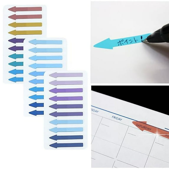 Tyidzon Page Markers Colored Sticky Tabs PET Arrows Mark Book Tabs for Page Marking, Stickers Tabs for Notebooks, Sticky Note for Page Marker Teacher Supplies, 200Pcs